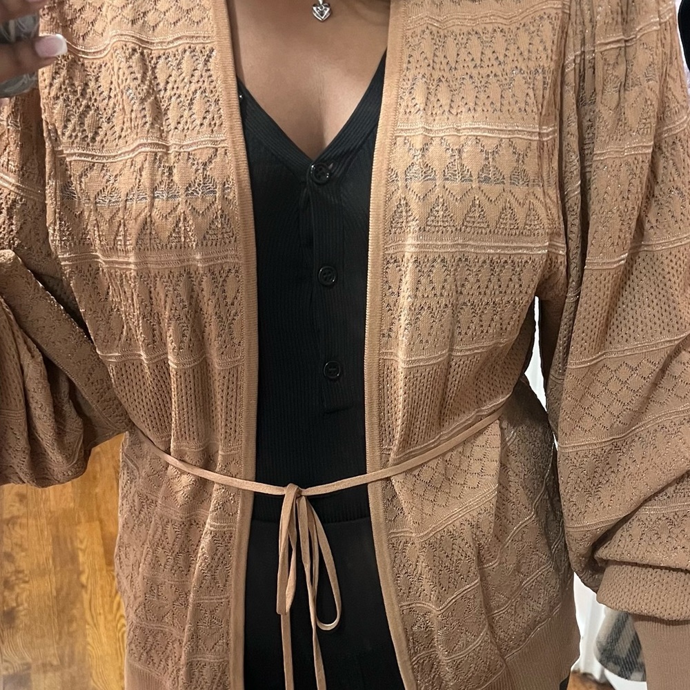 Crochet Puff Sleeve Cardigan